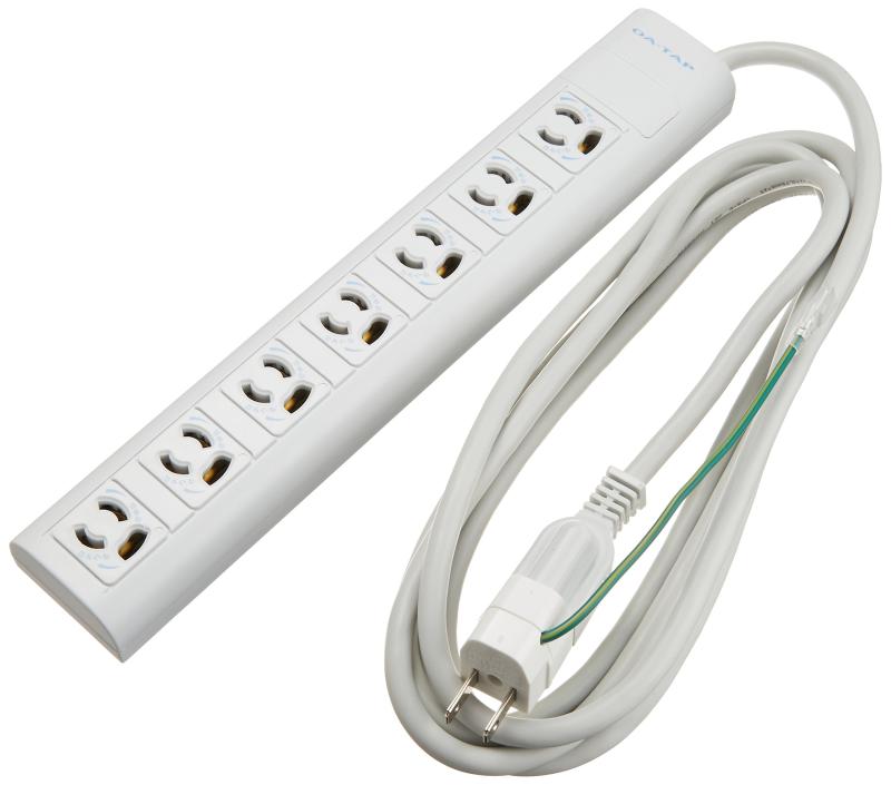 エレコム 電源タップ コンセント 雷ガード マグネット付 抜け止めコンセント 3P-2P変換アダプタ付 7個口 3m ホワイト T-ECOY053NDA