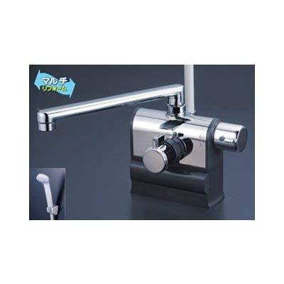 KVK デッキ形サーモスタット式シャワー 右ハンドル仕様 (240mmパイプ付) KF3008RR2 グレー