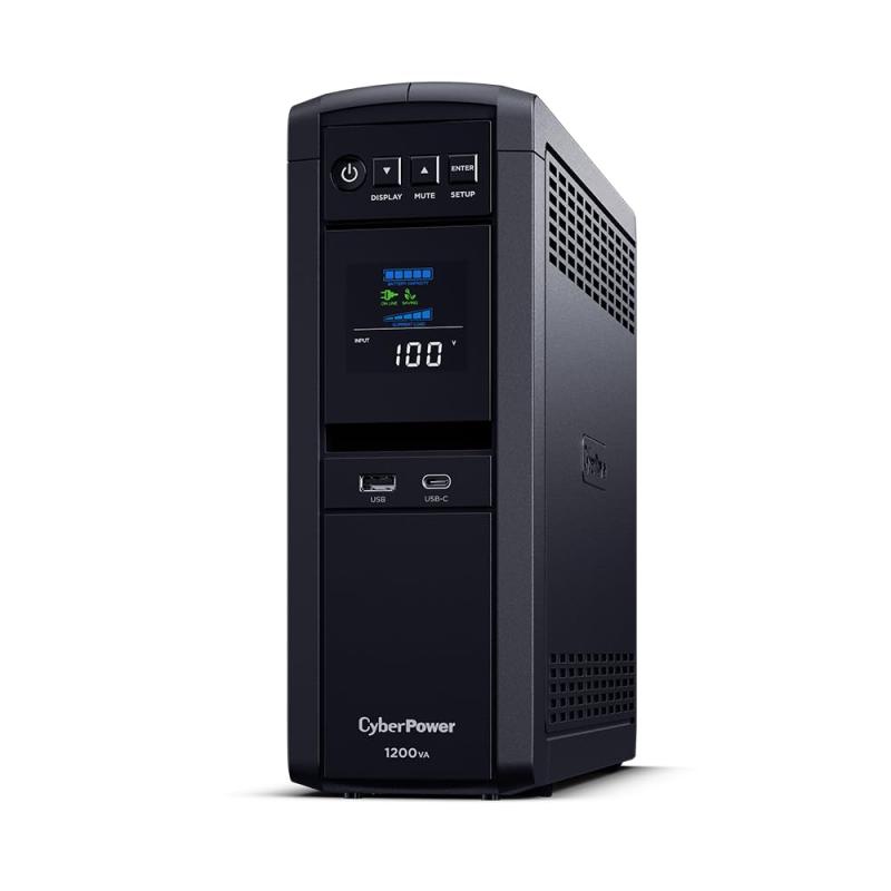 CyberPower (サイバーパワー) CP1200PFCLCDJP 無停電電源装置 UPS ラインインタラクティブ給電/正弦波 1200VA/780W ホームオフィス向け 角度調節可能カラー液晶画面付 3年