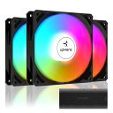 Novonest ARGB PCケースファン 120mm 静音 高性能 冷却ファン RGB ファン ledファン PWM 4PIN PC パーツ ファン(2)
