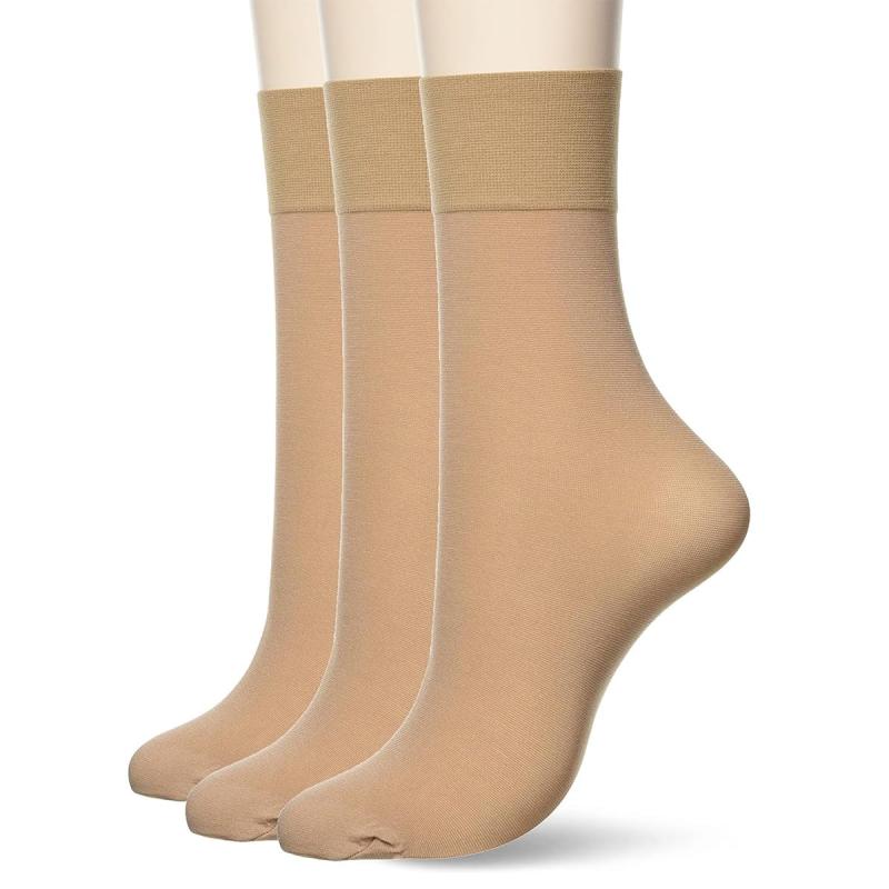 ATSUGI(アツギ) クルーソックス[ATSUGI SOCKS] UV対策 くるぶし丈 ストッキングソックス クチゴムゆったり 無地 春夏 <3足セット> FS4052 FS5552レディース