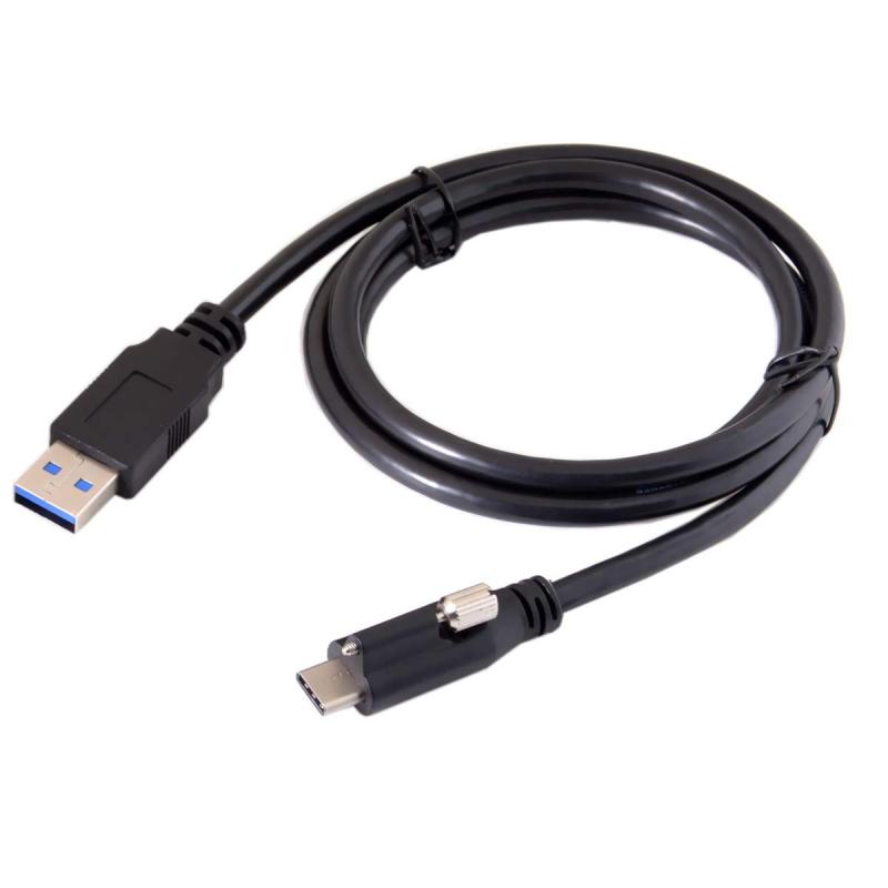 Cablecc USB 3.1 Type-C パネル取り付けネジ付き、カメラ用標準 USB3.0 データケーブル ロック コネクタ