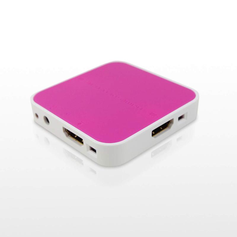 HARU HDMI 分配器 同時出力 1入力2出力 電源不要 HDMI スプリッター 3D 対応 (ピンク）