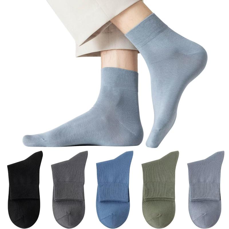 [HWVICTORYV] 靴下 メンズ ビジネス ソックス【抗菌 防臭 綿】5足セット 24-27cm 薄手 締め付けない おしゃれ くつした メンズ 春 夏 ..