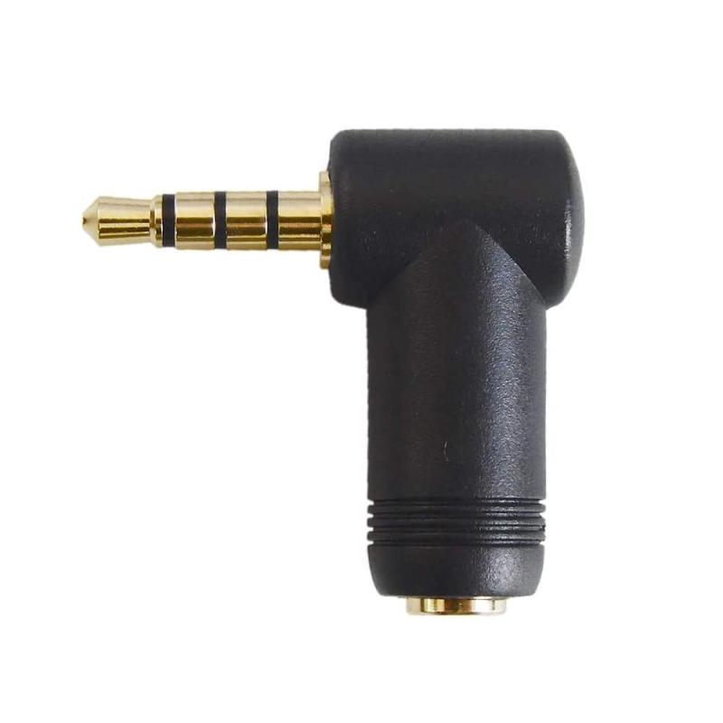 F-Factory 3.5mm ステレオミニプラグ L型/L字変換コネクタ 4極 3.5mm L型 ステレオミニプラグ(オス)ー4極 3.5mm ステレオミニジャック(メス) 変換プラグ 4極ステレオミニケーブル L型/L字変換プラグ