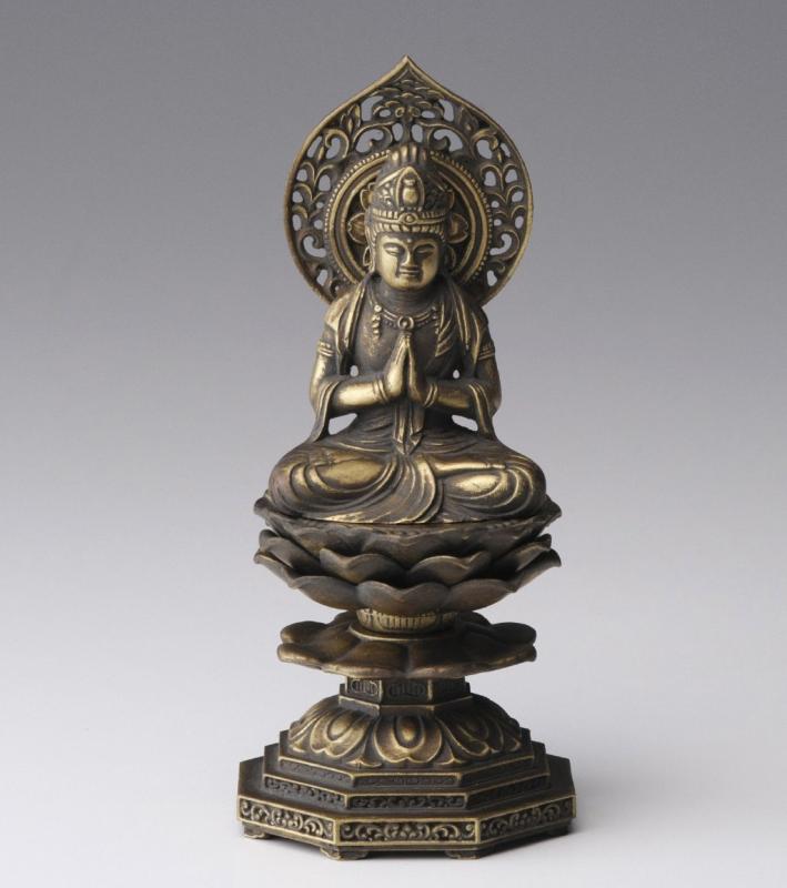 乐天商城 - 仏像 勢至菩薩 15cm（古美金仕上げ） 仏師：牧田秀雲 原型＿（午年生まれ）十二支守り本尊 高岡銅器(せいしぼさつ)