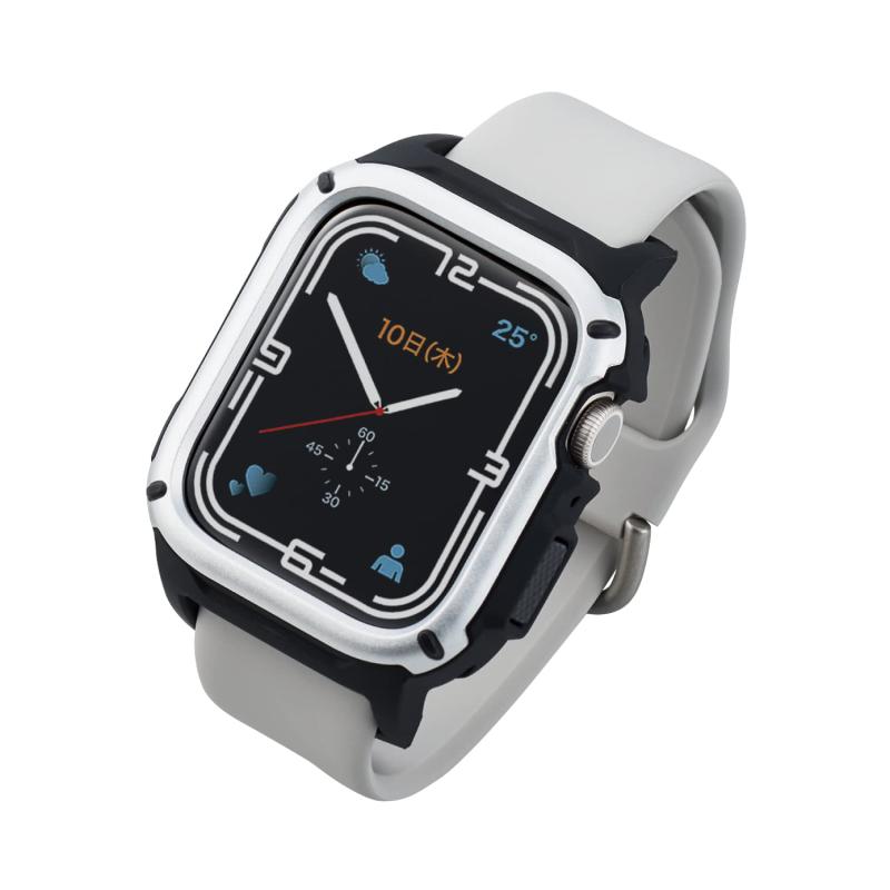 樂天商城 - エレコム Apple Watch (アップルウォッチ) ケース バンパー 45mm [Apple Watch 8 7 対応] ZEROSHOCK 耐衝撃 衝撃吸収 ECG機能 心電図機能 対応 シルバー AW-21ABPZEROSV