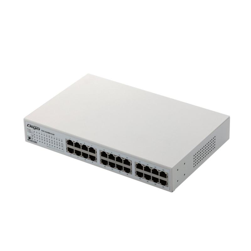 NEC - エレコム スイッチングハブ ギガビット 24ポート マグネット付き 電源内蔵 金属筺体 EHC-G24MN-HJW