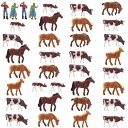 情景コレクション 牛模型 ウシ模型 人間 人形 人物 馬模型 ウマ模型 1:87 36本入り 養殖場 牧場 マイクロ風景 装飾 レイアウト・ジオラマ・教育・DIY AN87(3)