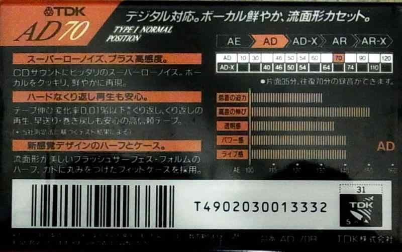 TDK �����åȥơ��� AD 70ʬ �ǥ������б� �����ѡ������Υ��� AD-70R