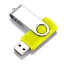USBメモリ イエロー 32GB USB2.0 USB キャップレス フラッシュメモリ 回転式 おしゃれ コンパクト(2)