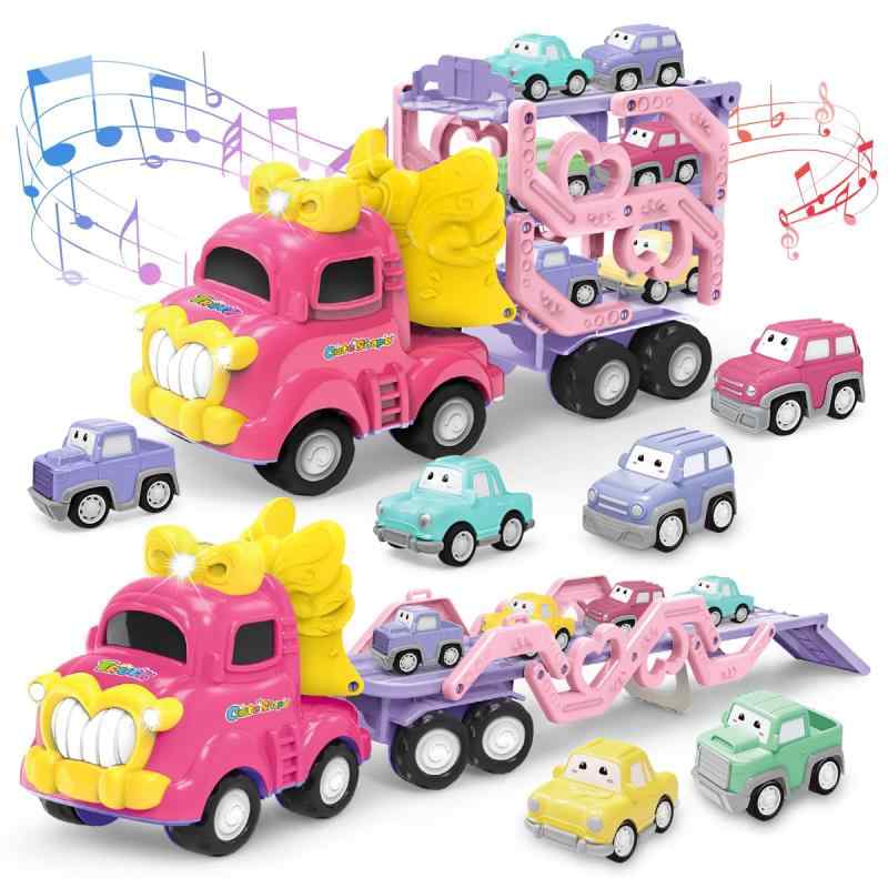 KaeKid 車 おもちゃ ミニカー 玩具 女の子 2 3 4 5歳 女の子 プレゼント 子供 の 車 おもちゃ 光と音で 収納 知育玩具 1歳 男の子ランキング 誕生日 プレゼント 贈り物 クリスマス