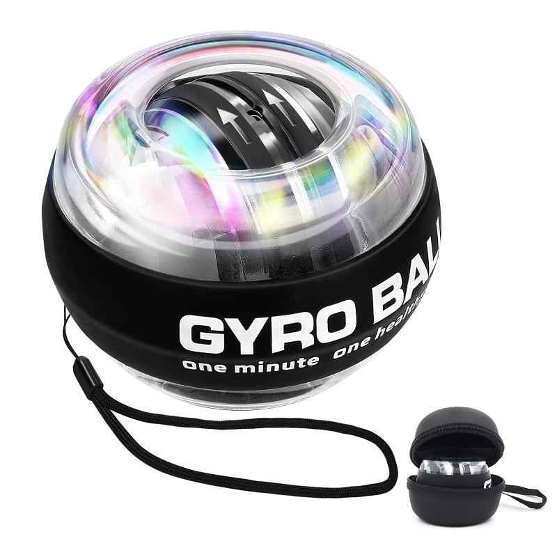 Uciy パワーボール オートスタート機能 握力 ボール LED発光 スナップボール 手首 前腕 筋トレ 握力 トレーニング ストラップ付き(4)