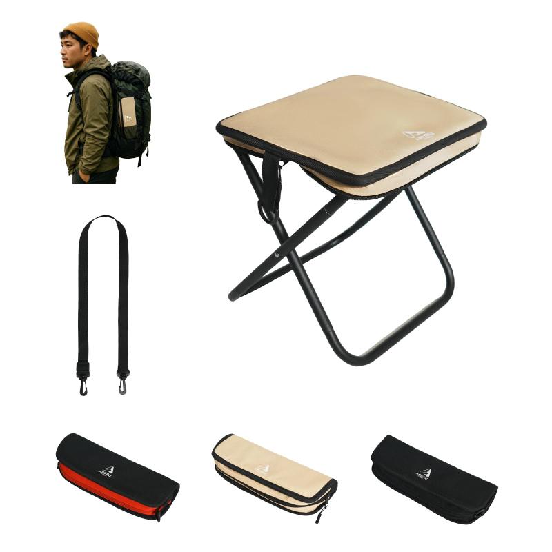 ARURU 折りたたみいす 小型 軽量 380g キャンプ 椅子 ショルダーストラップ付き、一体型 携帯いすコンパクト 付き 旅行 ハイキング お釣り フェス 試合観戦