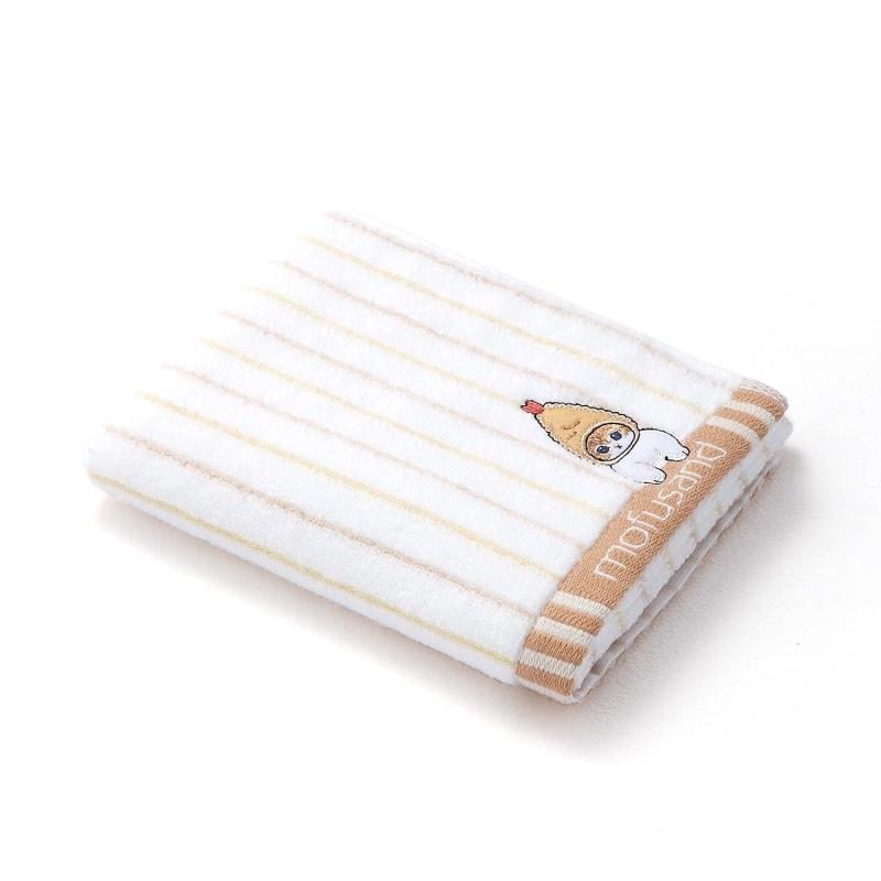 乐天商城 - タオル美術館(Towel Museum) mofusand ストライプ フェイスタオル オレンジ えびにゃん 猫 可愛い 43-0072150 約34×80cm