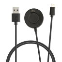 kwmobile Garmin Vivoactive 4S 4 3 / Fenix 5 5S 5X 6 6S 6X 7 7S 7X対応 USB 充電器 - 充電ケーブル USB A 2.0 / Type-C スペア チャージャー - 黒色(2)