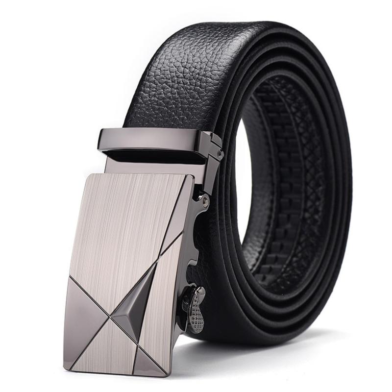 [THYEGN] メンズ 紳士用ベルト ビジネス 革 穴なし オートロック式 使いやすい 大きいサイズ レザー 丈夫 サイズ調整可能 無段階調節 カジュアル スーツ 父の日 プレゼント(3.0)