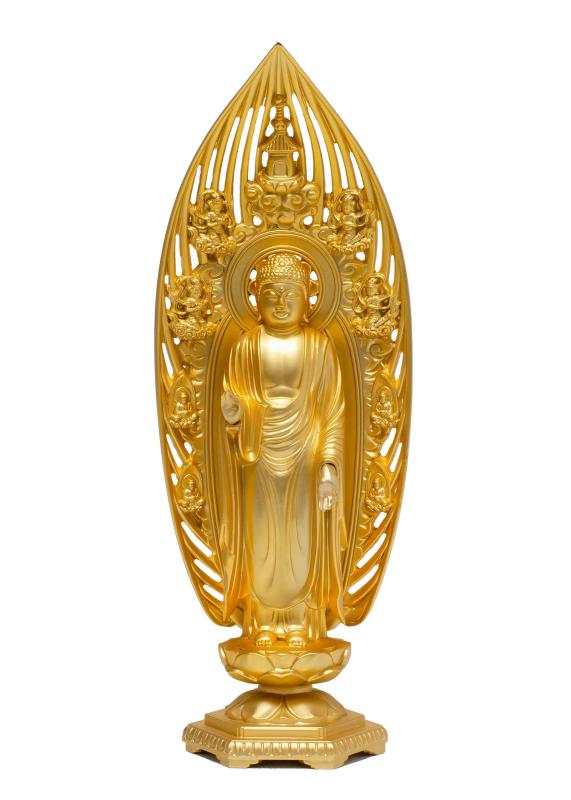 乐天商城 - 仏像 阿弥陀如来 舟形（純金メッキ）