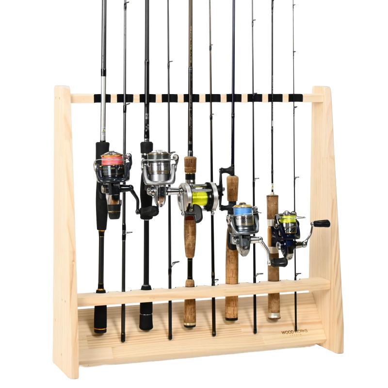 WOOD WORKS 日本製 ロッドスタンド 片面10本用 組立済