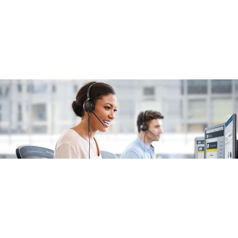 海の風ストアのJabra Engage 50有線ヘッドセット ステレオ - 電話用ヘッドセット 3マイクシステム付き バックグラウンドノイズを遮断 エージェントフォーカスの向上 コールセンターヘッドセット 聴覚保護を｜アングル2