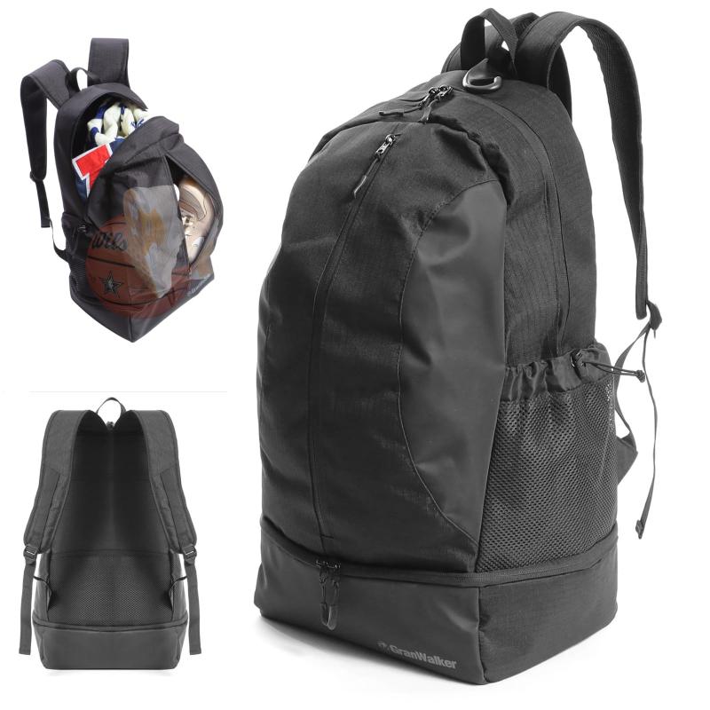 乐天商城 - [Gran Walker] スポーツリュック 大容量 45l 大型 撥水 リュック スポーツ バッグ バックパック 通学 スクール 部活 ビジネス 通勤 大容量 撥水 はっ水 黒 シューズ収納 軽量 PC収納 A4収納可能 デ