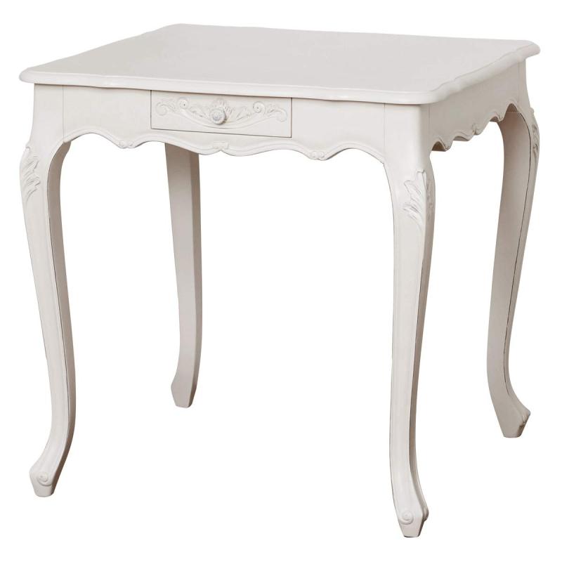 クロシオ ダイニングテーブル ホワイト 幅75×奥行75×高さ73cm アンティーク ロココ調 092347 AKU1008910