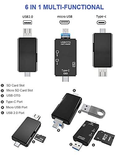 LEIZHAN【USB/Type-C/Micro 3in1】メモリカードリーダー SD/microSD/USBマルチカードリーダー 超高速データ転送 OTG SD/Micro SDカード両対応 多機能 1台3役 Type-C/Micro usb/USB接