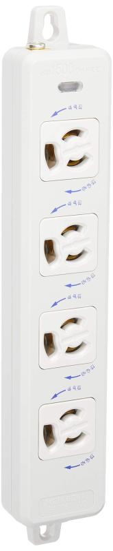 乐天商城 - 明工社 横形OA用抜け止め接地タップ4コ口 ランプ マグネット付 コードなし MR7904-N