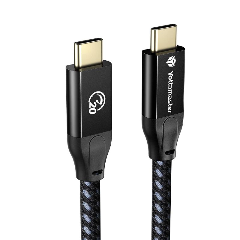 Yottamaster USB Type-C ケーブル 100W PD急速充電対応 20Gbps高速データ転送 4K@60Hz映像出力 USB3.2 Gen2x2 タイプc ケーブル E-markerチップ内蔵 MacBook/MacBook Pro/i