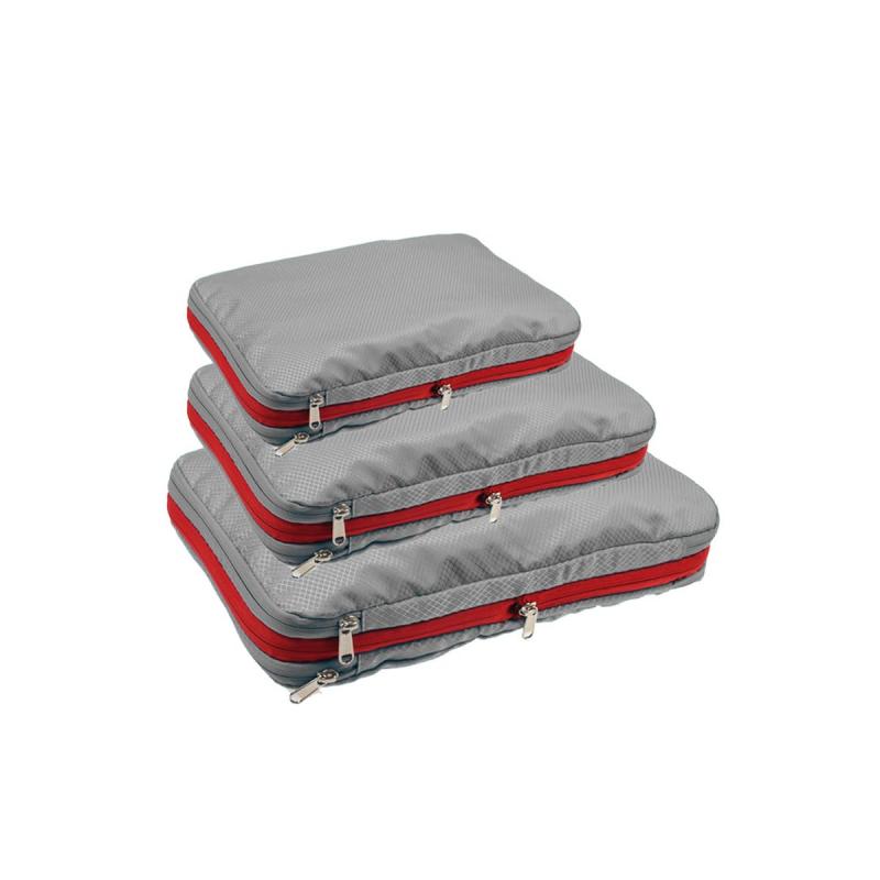 Plobeca 旅行用圧縮袋 トラベルポーチ 3点セット 可変スペース 圧縮で衣類スペース約50％節約 防水 乾湿分離 軽量 衣類収納 便利グッズ 出張 旅行