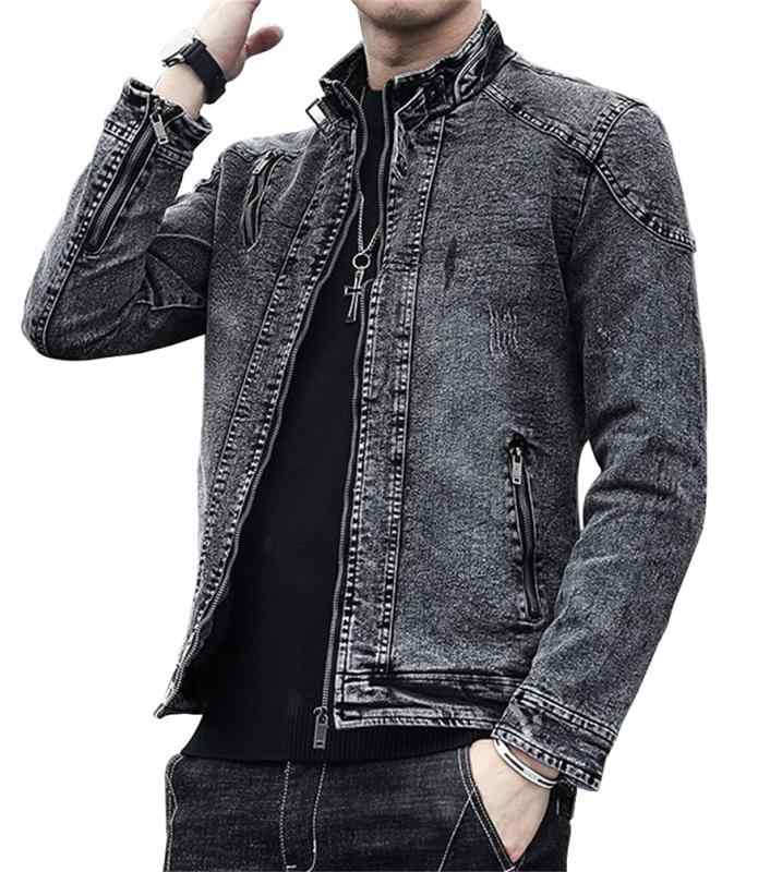 [ZHENGTU] メンズ デニムジャケット ジージャン gジャン アウター 大きいサイズ カジュアル スプリングコート ジッパー 長袖 春服 お洒落 通勤 通学 春 秋 冬