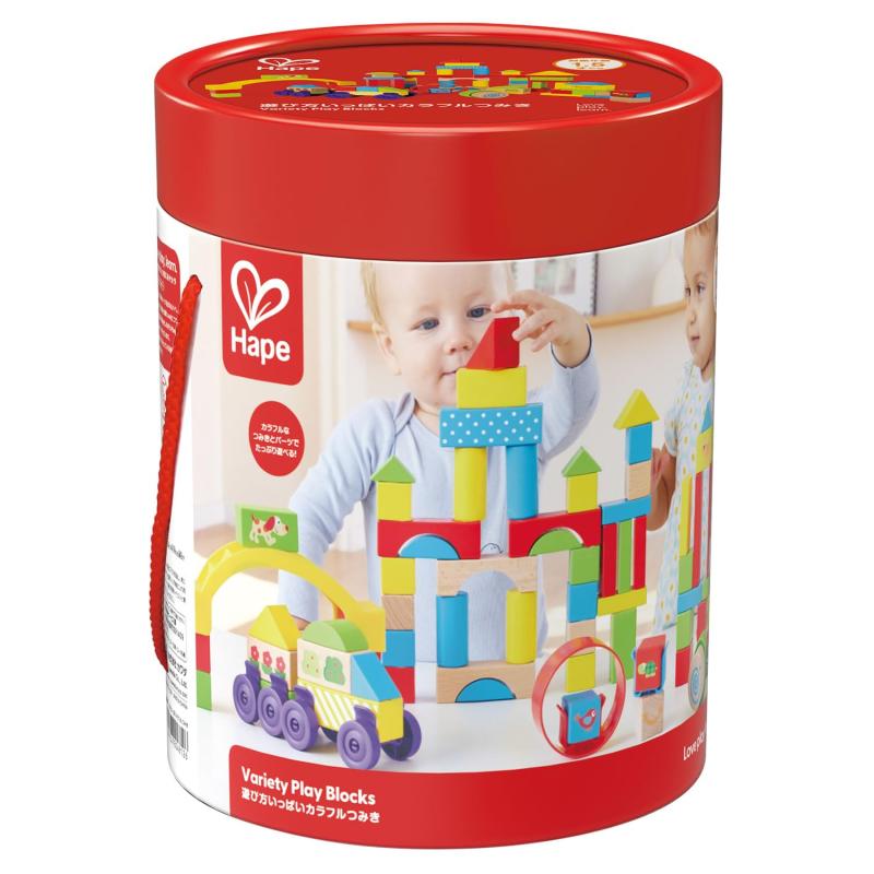 Hape(ハペ) 遊び方いっぱいカラフルつみき 1.5才以上 木製 積み木 おもちゃ E8866