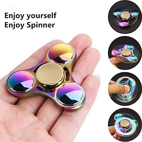 Lumturi ハンドスピナー 指スピナー Hand spinner ストレス解消 集中力を高める 高速回転 子供大人に適用 (S1虹色)