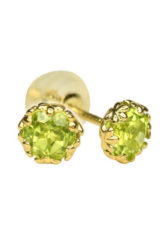 樂天商城 - [四葉のクローバー] 18金 ペリドット 一粒石 スタッドピアス 18k K18 ゴールド 一粒 ピアス 8月 誕生石 レディース 女性 ：Sa512