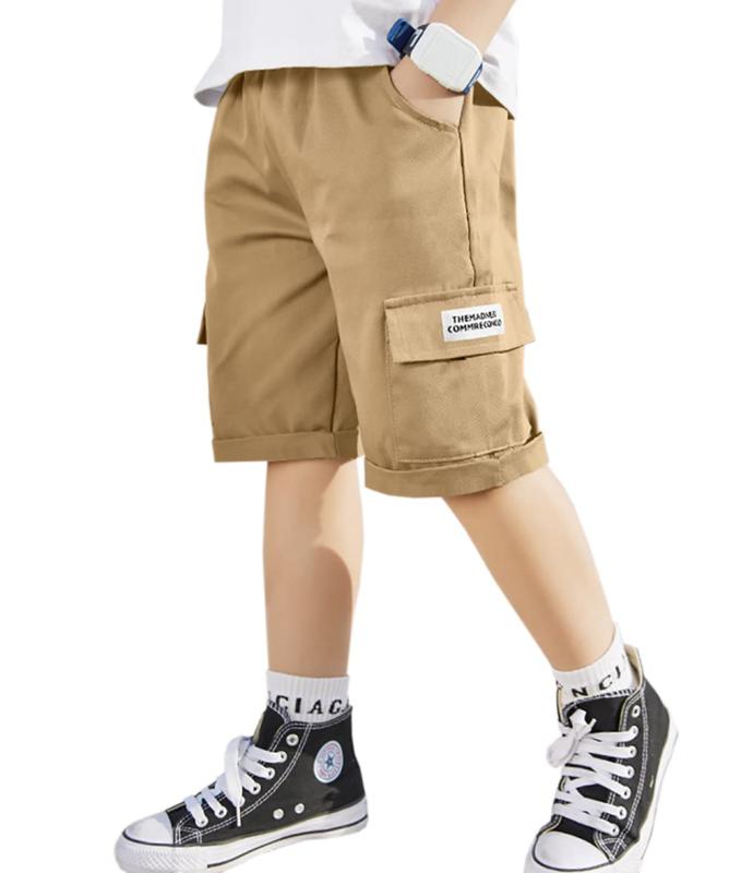 男の子 カーゴパンツ 6分丈 ショートパンツ ジュニア イージーパンツ 子供服 半ズボン カジュアル ハーフパンツ ゆったり コットン 通気性 春夏 通園通学 6色 120-170