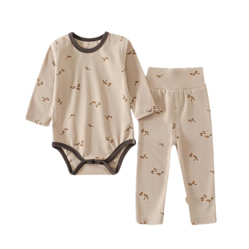 [YIN OON] ベビー パジャマ 上下セット 腹巻き付き 長袖 ナイトウェア 子供 キッズ ベビー服 男の子 女の子 ルームウェア レギンス 綿 寝巻き 春 秋 冬 66 73 80 90