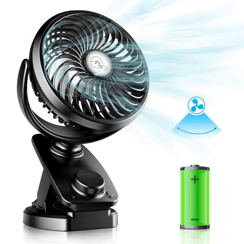 【自動首振り＆5000mAh】 卓上扇風機 クリップ 小型扇風機 usb充電式 静音 風量無段階調節 360°角度調整 充電式扇風機 コードレス 最長60時間連続使用 強力 アロマ対応 オフィス 車 アウトドア