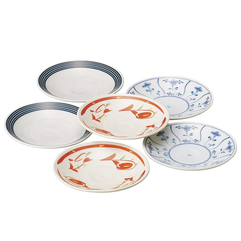 乐天商城 - 日本陶彩 小皿 絵変り 12.5cm H16480250 6枚入
