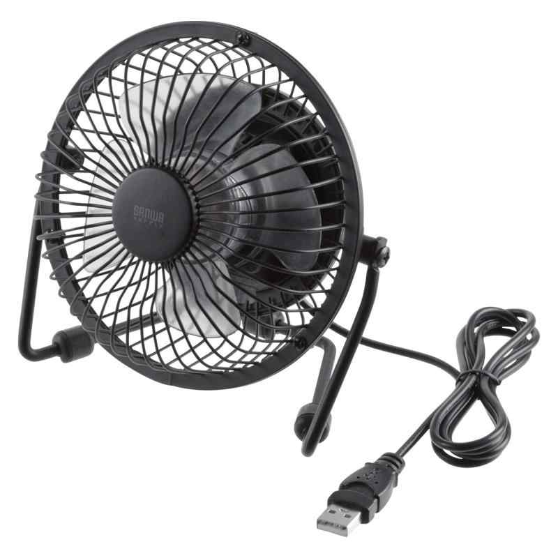 サンワサプライ USB扇風機 卓上扇風機 角度調整(2段階) USB-TOY64Nデスクまわりの空気を、効率よく循環丈夫なメタル素材の扇風機。上下の角度調整が可能。丈夫なメタル素材。ON・OFFスイッチ付き。パソコンのUSBポートを電源とし...