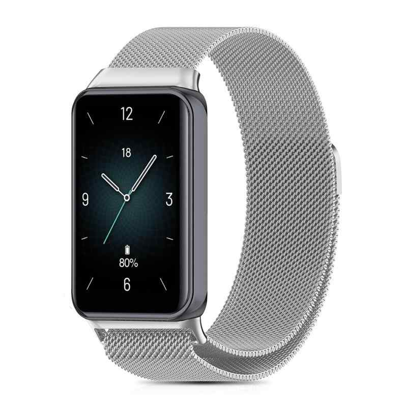 CeiBand バンド HUAWEI Band 9 / HUAWEI Band 8 対応 ステンレス製 金属ベルト 時計バンド マグネット式 メッシュバンド 交換ベルト ステンレス鋼 ミラネーゼバンド スマートウォッチバンド ベルト ク