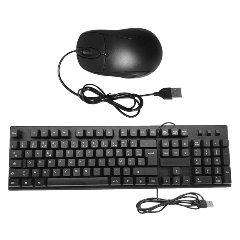 NUOLUX USB有線フランス文字フルサイズキーボード コンピュータ用