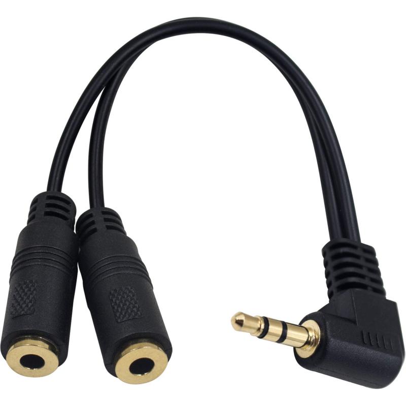 樂天商城 - Poyiccot 90度 3.5mm ライトアングル Y スピルターケーブル - 白黒