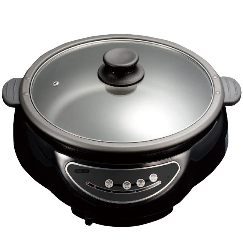 電気グリル鍋 深型 脱着式 ガラス蓋 [深型ホットプレート] 鍋 グリル プレート おでん鍋 焼き肉 電気 i..