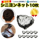 楽天1位【高評価レビュー4.7点】シニヨンネット 10個セット 黒 髪長さ50cm前後サイズ 極細 髪束ね アシアナネット ヘアネット お団子 バレエ CA 看...