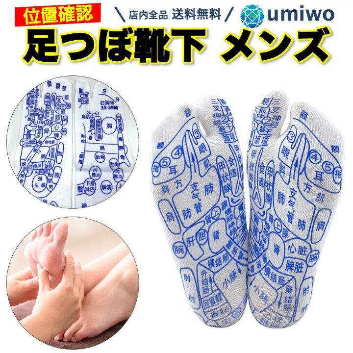 【送料無料】足つぼ 靴下 メンズ 1組 中国語 本格 プリント ソックス ツボ押し 足裏 指圧 目安 フリーサイズ 位置 確認 足つぼ靴下 ツボ押しソックス シ...