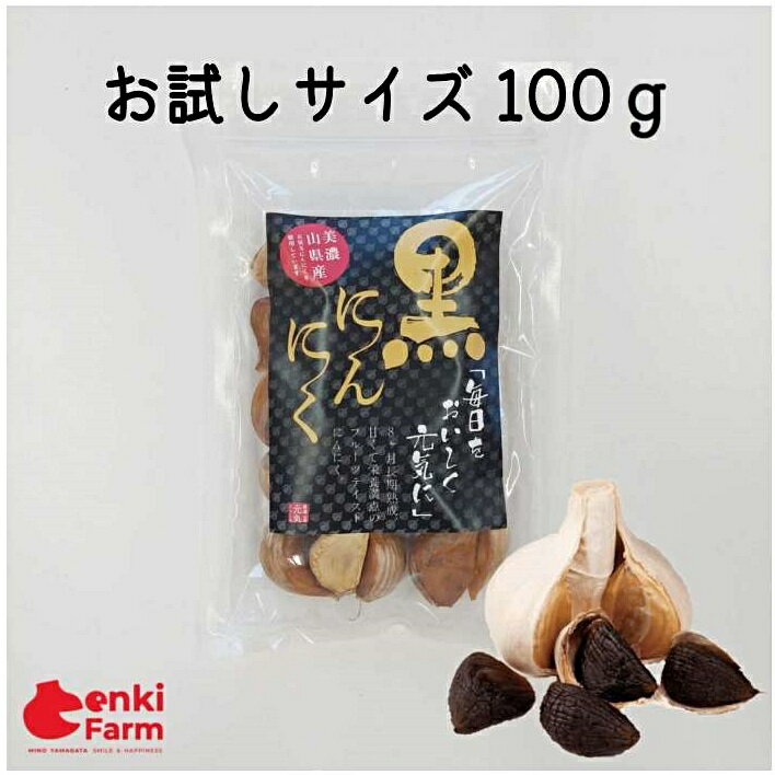 ★数量限定販売★ 元気の源 黒にんにく 約2週間分 100g　袋入り【メール便】代引き不可、日時指定不可 美濃山県元気ファーム　国産 　岐阜県産｜元気玉にんにく｜高糖度｜高品質｜8ヶ月長期熟成｜にんにく｜黒大蒜｜garlic｜復刻販売