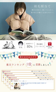 敬老の日 ギフト 肩当て ダウン あったか 肩あて ダウン80% 軽いのにポカポカ暖かい 羽毛 肩当て 肩 ダウン 着る肩当て 羽毛肩当て ひざ掛け 膝掛け 部屋着 肩冷え 首冷え ダウンベスト 羽毛ベスト プレゼント ギフト 贈り物 防寒対策 洗える 保温 家事 母の日 父の日