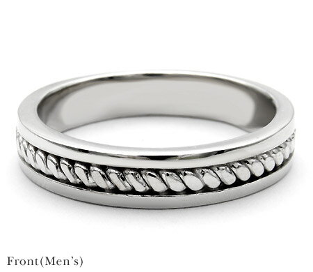 SS800円クーポン マリッジリング 「Rope」 プラチナ900 ゴールド K18・K10選択可 （メンズ 10-29号）