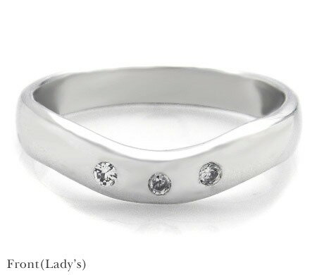 マリッジリング キュービックジルコニア「Wave」 シルバー925 （レディース：1〜20号）