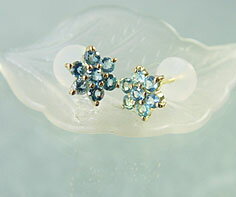 スタッドピアス ブルートパーズ ゴールド K18 プラチナ900・K10選択可 クリスマス Xmas